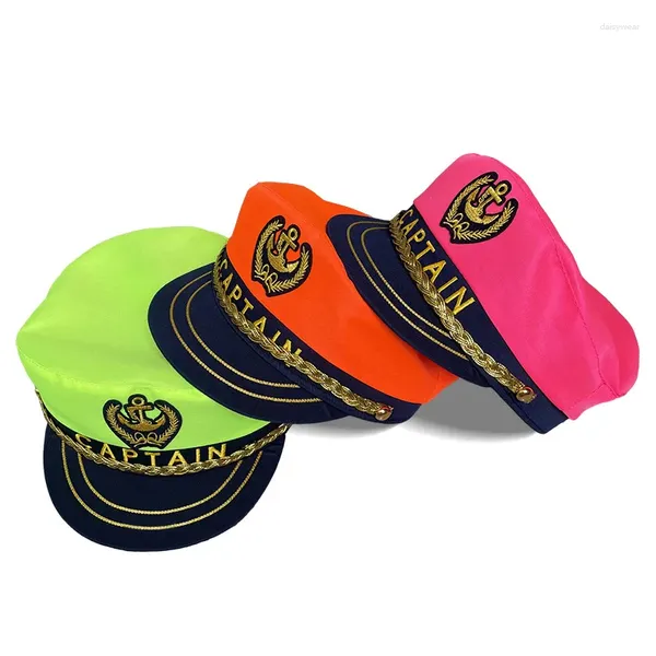 Bérets pour adultes, chapeaux de capitaine militaire de yacht, réglables pour hommes et femmes, casquette d'amiral de la Marine, Costume de fête, accessoires de déguisement, 2024
