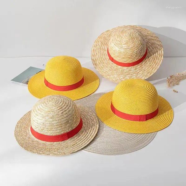 Bérets Adulte Dôme Parent Enfant Protection Solaire Hommes Casquette De Paille Enfants Printemps Été Ombre Chapeau De Plage Visière