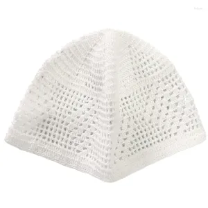 Bérets pour adultes, tricot islamique, Kufi, musulmans en plein air, bonnet creux fait à la main pour filles