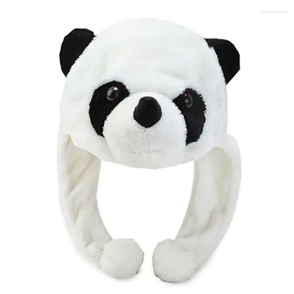 Bérets pour enfants adultes dessins animés en peluche panda animal de gabarit avec pom extrémités longues sangles thermiques drôles drôles en peluche de jouet de jouet