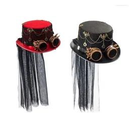 BERETS ADULT HAT CHAPELLEUR PUNKSTYLE MAGICIANS GEAR avec des lunettes Femmes Homme Unisexe Cosplay Costume Halloween Supply