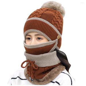 Bérets pour adultes, chapeau coupe-vent, cyclisme, ski, écharpe tricotée, ensemble chaud, bonnet tricoté, masque facial, écharpes de randonnée d'hiver