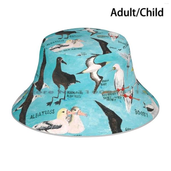 Bérets Albatros et fou masque seau chapeau casquette solaire tropique oiseau de mer Kure Atoll Hawaii Nature Papahanaumokuakea