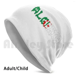 Bérets algériens avec nom irrégulier sur son drapeau, bonnet tricoté, Hip Hop, amour algérien, carte arabe, arabie saoudite