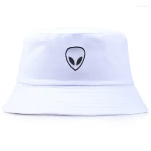 Bérets Alien motif seau chapeau coton dessins animés broderie été bassin Panama casquettes plates mode décontracté chapeaux de pêche en plein air