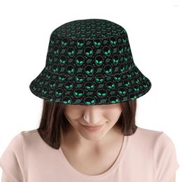 Bérets Alien Pattern Bucket Hat Outdoor Sunscreen Imprimé Sports Loisirs Fisherman Cap