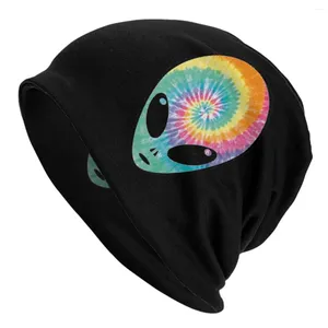 Bérets Alien Tie Dye Bonnet Chapeaux Mode Plein Air Skullies Bonnets Pour Hommes Femmes Chapeau Tricoté Printemps Casquettes à double usage