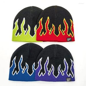 Bérets partout des chapeaux de bonnets de flamme d'impression avec le jacquard fait sur commande de logo