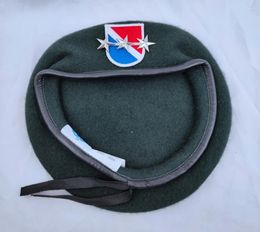 Baretten alle maten Amerikaanse leger 11e Special Forces Group wol zwartachtig groene baret OFFICIER 3 STER luitenant-generaal rang militaire hoed