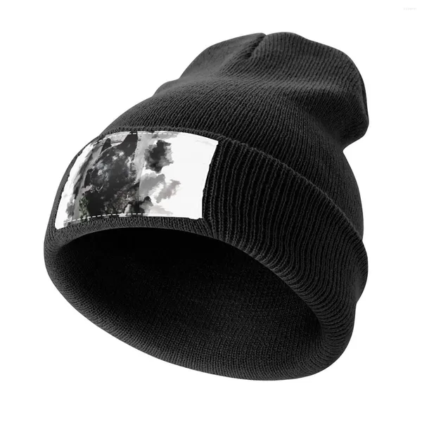 Bérets American Akita Dog Love Black Ink Portrait Casquette tricotée Chapeau de plage Visière thermique Hommes Femmes