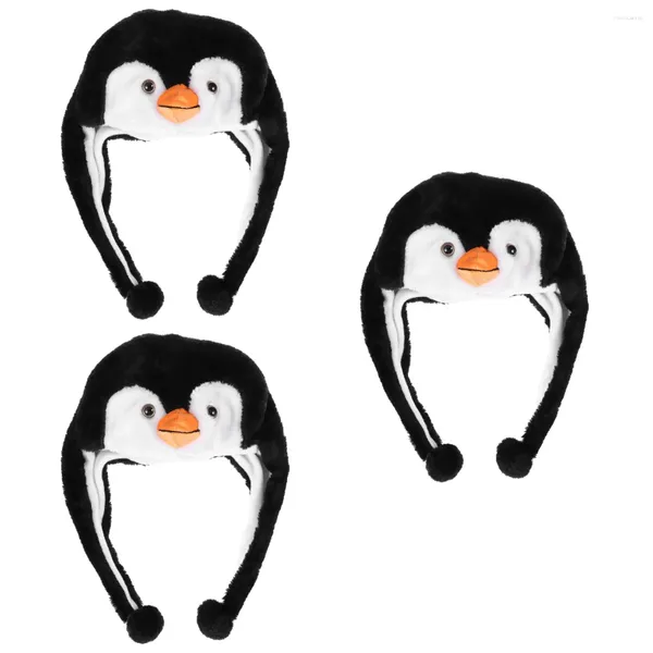 Bérets Amosfun Po Chapeaux Capot Cadeaux Cadeaux Ski Peluche Faux Plein Oreillettes Décorations De Pingouin Pour Adorable Casquette De Cosplay Doublure D'hiver