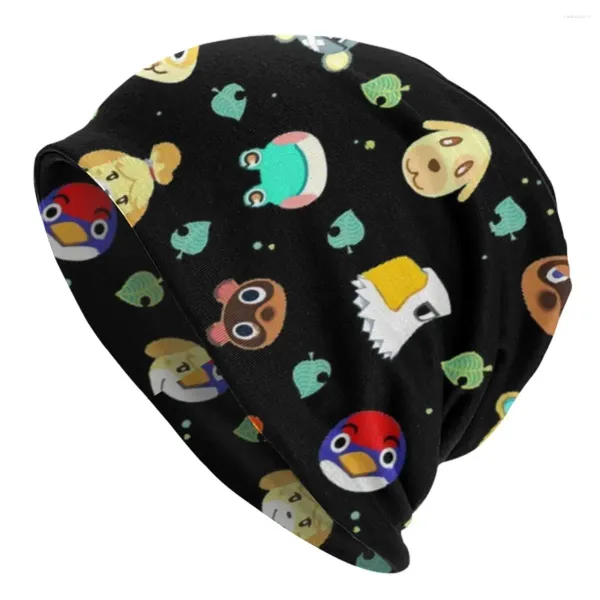 Bérets Animal Crossing motif bonnet chapeaux jeu casquettes décontractées hommes femmes Sport de plein air tricot chapeau printemps graphique tête enveloppement