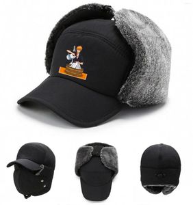 Bérets Anime BLEACH Logo Casquette chaude d'hiver Chapeau en coton résistant au froid Pull de ski en plein air Protection des oreilles Lei Feng