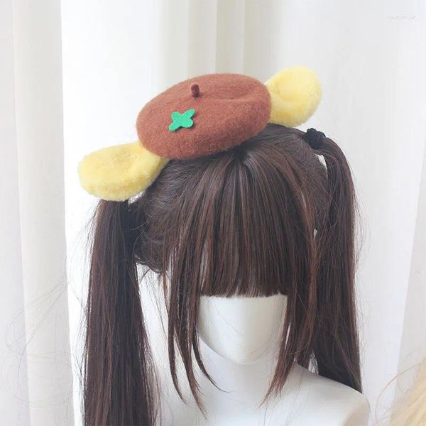 Bérets Anime bleu serrure Bachira Meguru Cosplay périphérie Mini béret oreille jaune petit chapeau Lolita pince à cheveux