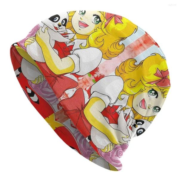 Bérets Anime Candy Skullies Bonnets Casquettes Hommes Femmes Unisexe Cool Hiver Chaud Tricot Chapeau Adulte Japon Dessin Animé Fille Bonnet Chapeaux