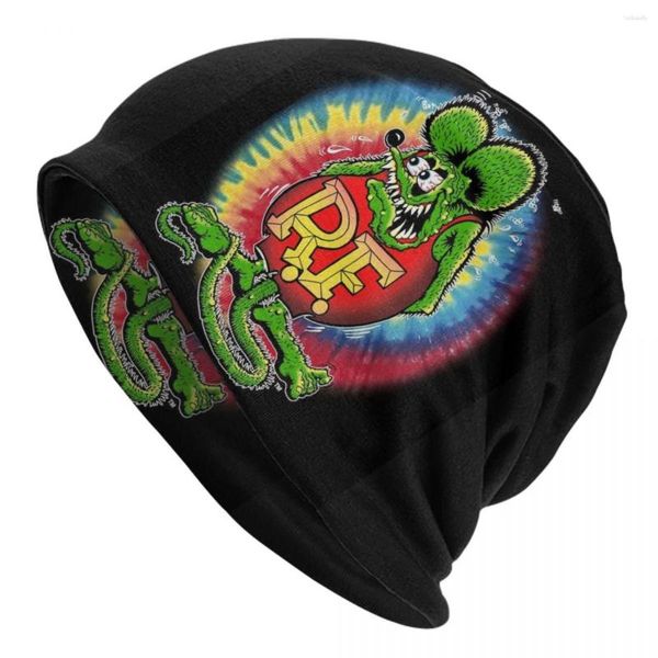 Bérets Anime Cartoon Rat Fink Bonnet Hats Fashion Trithed Hat For Women Men Automne Hiver Warm Skullies Caps