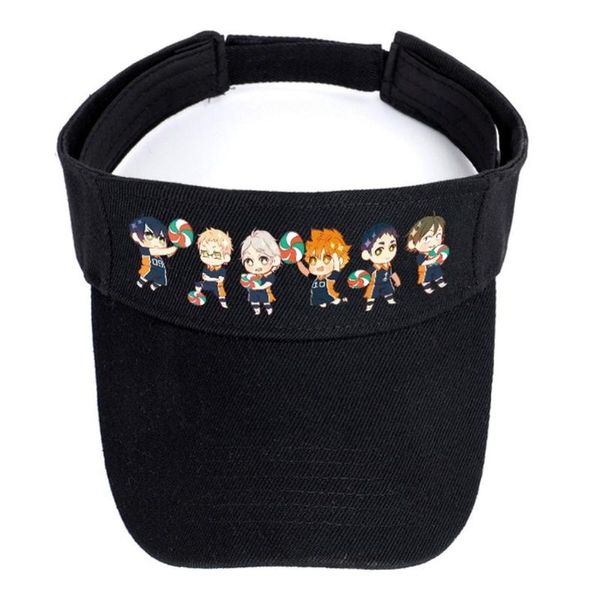 Boinas Anime Haikyuu Viseras de algodón Estampado ajustable Moda Ocio Gorras de béisbol Adolescente Hombres Mujeres Salvaje Al aire libre Sombreros con viseraBoinas