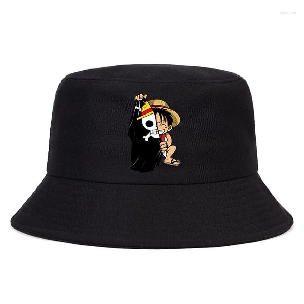 Bérets Anime Roronoa Zoro chapeau d'été femmes hommes Luffy Panama seau casquette le Design visière plate Harajuku chapeaux de pêcheur