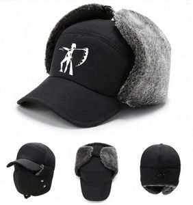 Berets anime soul eter logo winter warme pet koud bewijs katoenen hoed outdoor ski pullover oorbescherming lei feng