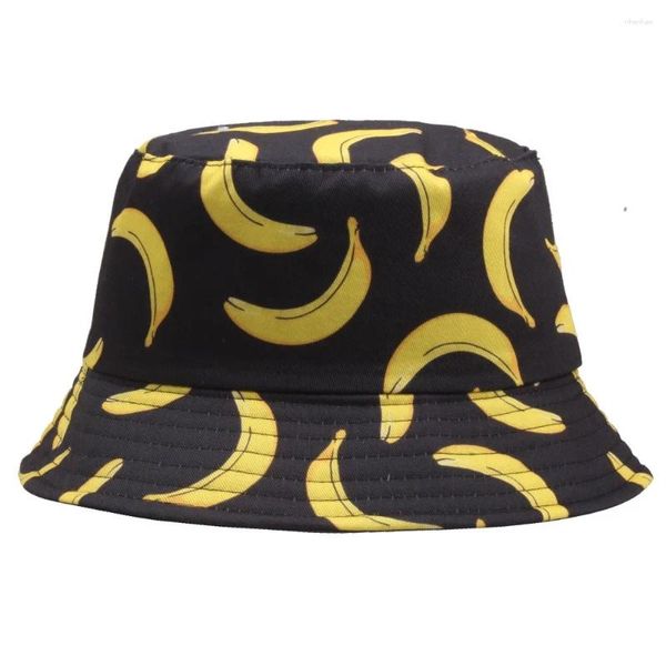 Bérets Anti-UV Pêcheur Hat Randonnée Protection solaire Sun plus taille Bamboo Bamboo Camping Fruit Print Panama Summer