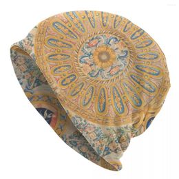 Bérets Antique Bohême Floral Français Aubusson Bonnet Chapeau Tricot Chapeaux Mode Unisexe Vintage Europe Hiver Chaud Skullies Bonnets Casquettes