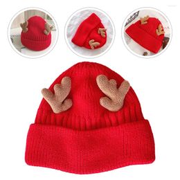 Bérets Antler Knit Beanie Chapeaux Chaud Tricoté Couverture Santa Cap Acrylique Bois De Noël Enfant Laine