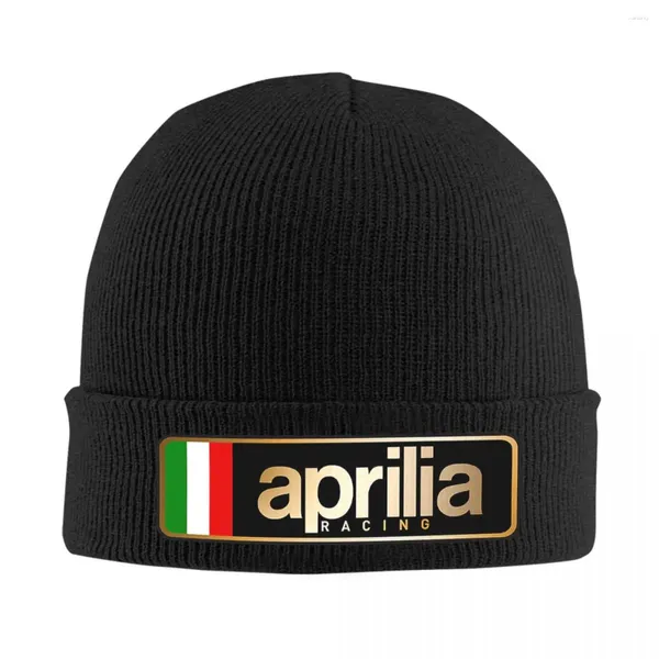 Boinas Aprilia Racing Knit Cuff Beanie Skull Sombreros para hombres Mujeres Gorros cálidos Gorro de punto