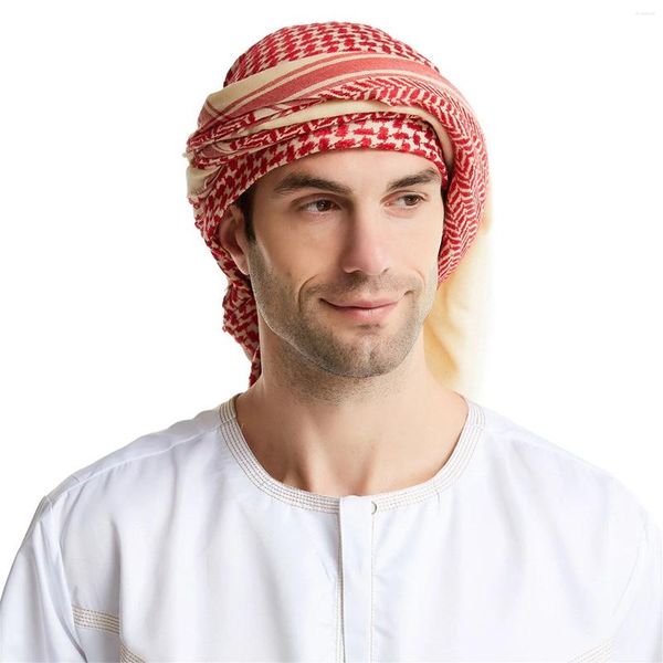 Boinas Árabe Hombres Texturizado Impreso Musulmán Material De Lana De Alta Gama Turbante Sombrero Diadema Alambre Ondulado Hombres