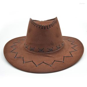 Baretten Aankomst Chapeu Cowboyhoeden Suede Look Wild West Fancy Dress Heren Dames Cowgirl Unisex Emmer