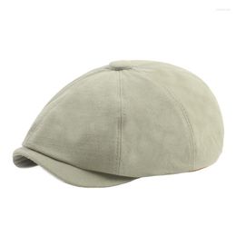 Bérets Art jeunesse solide Sboy casquettes pour femmes hommes Casquette quatre saisons CottonHat mâle rétro angleterre visière octogonale chapeau Casquette