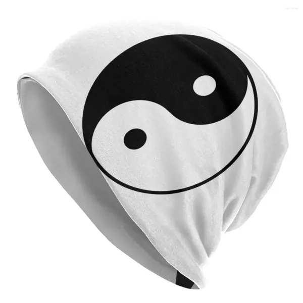 Bérets asiatique Yin Yang symbole hommes femmes adultes bonnets casquettes tricoté Bonnet chapeau chaud Hip Hop automne hiver extérieur Skullies chapeaux