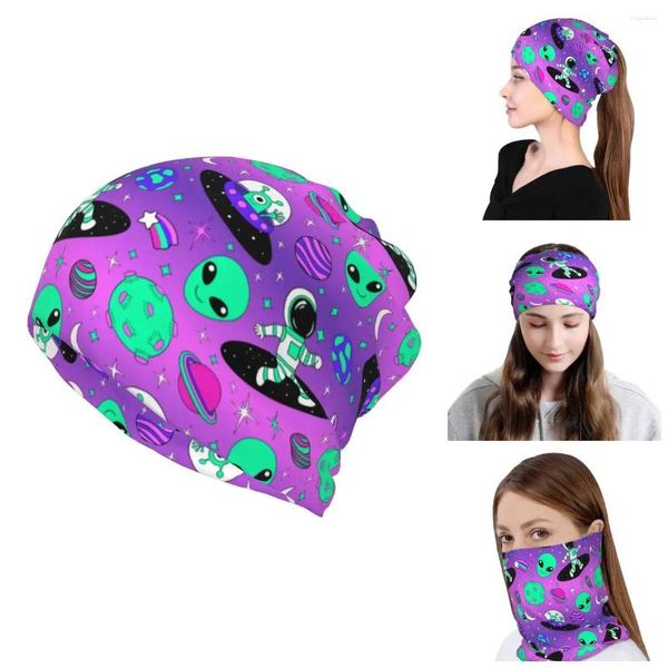 Boinas Astronautas Y Alien Skullies Gorros Gorros Diadema Calentador De Cuello Senderismo Correr Tubo Bufanda Exploración Espacial Cara Bandana Polaina