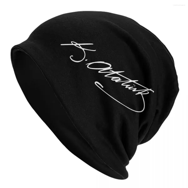 Boinas Ataturk Bonnet Sombreros Firma Sombrero de punto Adulto Unisex Y2K Cool Elastic Beanie Spring Gym Gorras personalizadas