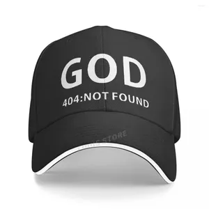 Berets Atheism Religion Ather Imprimé Humour Funny Print Baseball Cap God 404 Not Found Letter Men Hat Adjustable Unisexe Snapback