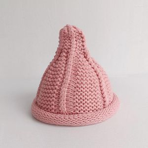 Boinas, gorros de bebé de otoño e invierno, bonitos para niños y niñas, gorro puntiagudo de hilo tejido, chupete coreano Ha