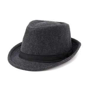 Bérets automne et hiver laine petit bord hommes chapeau haut-de-forme Fedora seau chaud vieil homme chapeaubérets