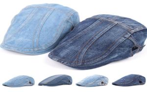 Bérets Automn Jeans Béret Béret pour hommes femmes décontractées unisexes capuchon en jean ajusté Sun Cabbie Flat Gorras1341785