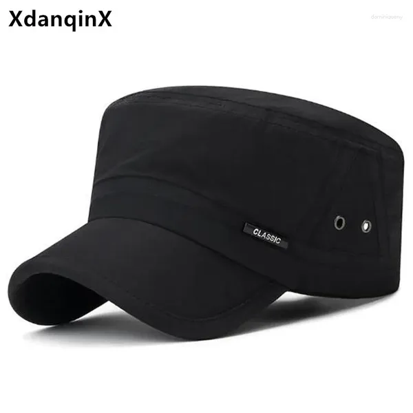 Bérets Automne Mince Respirant Chapeaux Militaires Pour Hommes Casquette De Golf Camping Pêche Hommes Plat Marine Casquettes Chapeau De Voyage Snapback