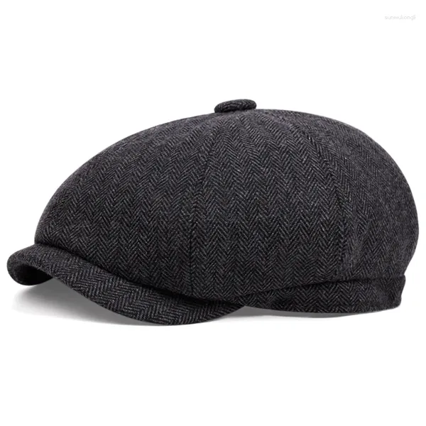 Bérets automne hiver béret hommes Peaky Blinders casquettes pour la mode chevrons Sboy chapeaux en plein air hiver chaud casquette mâle