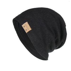 Baretten Herfst Muts Mannelijke Beanie Mode Lederen Label Kasjmier Gebreide Caps Voor Vrouwen Mannen Skullies Mutsen Chapeau Femme