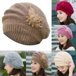 Berets herfst winter pure kleur vrouwelijke pet breien artist beanies hoed