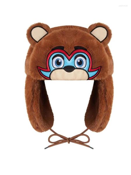 Berets Autumn Winter Spider Unisexe Cap Trapper femme chapeaux de ski Caps réels elle a du chapeau Ushanka Brown