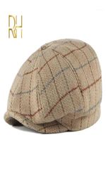 Bérets d'automne hiver vintage Plaid Beret HATS Coton Wool octogonal Capodine pour hommes Painter Painter Plat Caps SBOY RH16940259