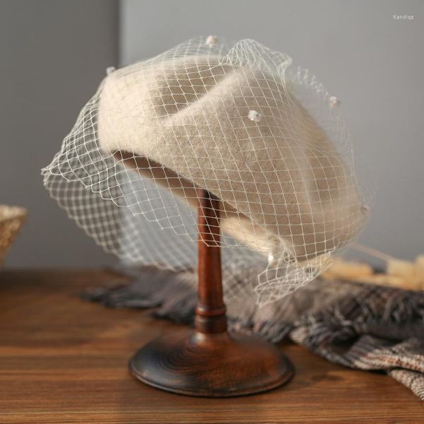 Bérets automne-hiver femmes chapeau maille boule béret japonais coréen peintre laine mode petit haut chaud citrouille