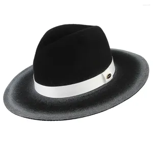 Bérets B-7193 hommes européens américains laine Fedoras chapeau mâle britannique rétro Fedora casquette fête Banquet décontracté mode Vintage chapeaux