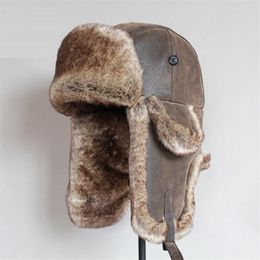 Berets B-8480 Volwassen winter warme man Lady Cap Ear Bomber hoeden Rusland ushanka hoed