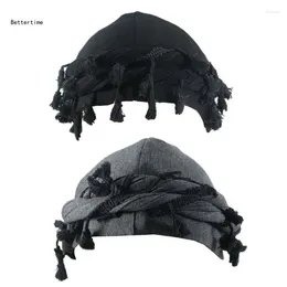 Berets B36D Chapéu de caveira respirável com trança de absorção de umidade para atividades ao ar livre Lenços de envoltório de cabeça ajustável