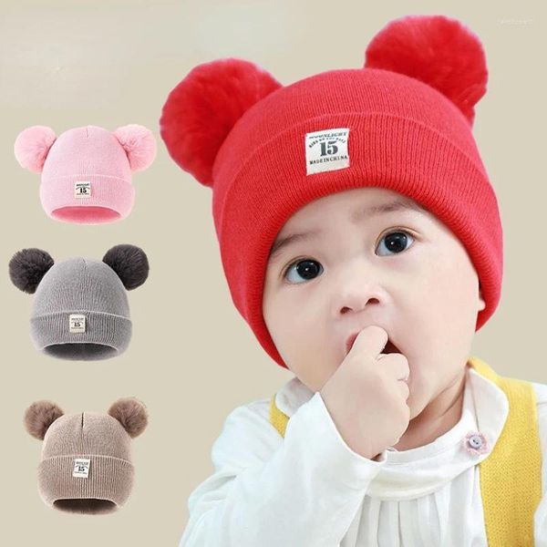 Boinas Bebé Niños Otoño Invierno Cálido Sombrero de punto Bufanda Casual Sólido Niño Niña Actividad al aire libre Skullies Gorros Gorra Color Regalo