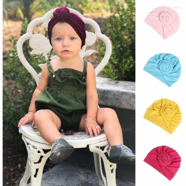 Boina de algodón para bebé, gorro para la cabeza, banda para la cabeza, turbante para niños y niñas, turbante africano para niños, gorro elástico con nudo torcido, gorro musulmán para el pelo