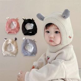 Bérets bébé chapeaux 0,5-3 ans garçons filles bonnet hiver chaud épaissir enfants infantile oreilles de dessin animé mignon tricot pour enfants bonnet mut